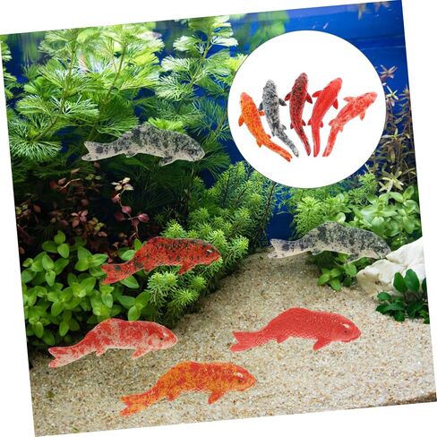 Beaupretty 5Pcs Mini Ornament Artificial Small Fish Five Colors Animal Goldfish Household Fish Tank Decor Fish Tank koi carp Ceramics Fairy Garden Decorate Fake Fish Small Aquarium in Saudi Arabia