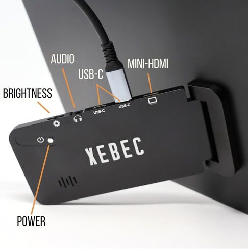 شاشة كمبيوتر محمول Xebec SoloScreen مقاس 15.6 بوصة - اتجاه أفقي أو رأسي - هيكل رفيع للغاية مصنوع من الألومنيوم بالكامل، شاشة توصيل وتشغيل عالية الدقة بالكامل، 1920x1080 in Kuwait
