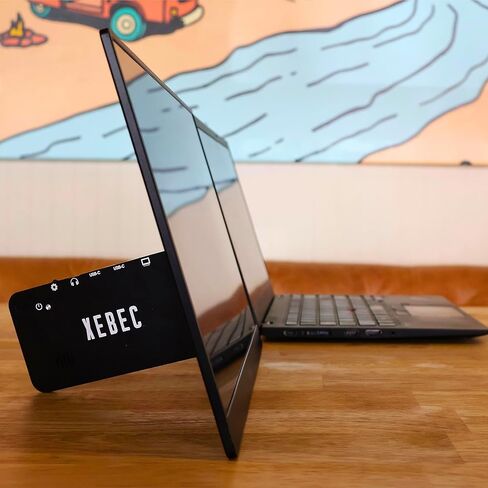 شاشة كمبيوتر محمول Xebec SoloScreen مقاس 15.6 بوصة - اتجاه أفقي أو رأسي - هيكل رفيع للغاية مصنوع من الألومنيوم بالكامل، شاشة توصيل وتشغيل عالية الدقة بالكامل، 1920x1080 in Kuwait