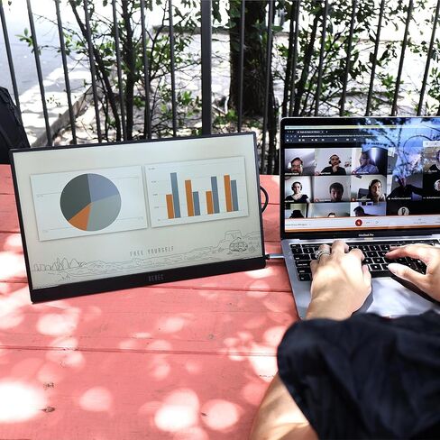 شاشة كمبيوتر محمول Xebec SoloScreen مقاس 15.6 بوصة - اتجاه أفقي أو رأسي - هيكل رفيع للغاية مصنوع من الألومنيوم بالكامل، شاشة توصيل وتشغيل عالية الدقة بالكامل، 1920x1080 in Kuwait