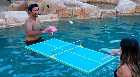 Pool Tennis Set Game for Two (2) with Floating Pool Table. The Ultimate Floating Pool Table for Hours of Fun and Entertainment. in Saudi Arabia