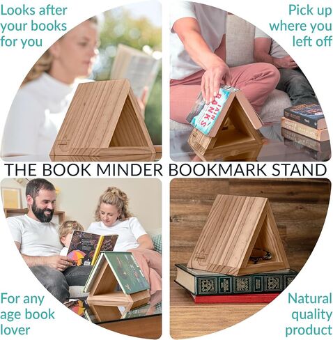 Triangle Book Page Holder | Triangle Bookmark | Wooden Reading Rest | Triangle Book Stand | Book Accessories | Book Holder for Reading | Reading Valet | Book Lovers Gifts | Oak Wood Book Minder in Saudi Arabia