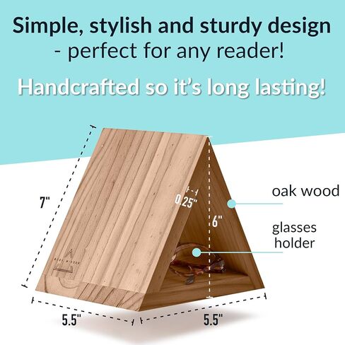 Triangle Book Page Holder | Triangle Bookmark | Wooden Reading Rest | Triangle Book Stand | Book Accessories | Book Holder for Reading | Reading Valet | Book Lovers Gifts | Oak Wood Book Minder in Saudi Arabia