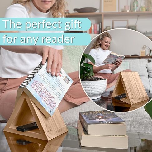 Triangle Book Page Holder | Triangle Bookmark | Wooden Reading Rest | Triangle Book Stand | Book Accessories | Book Holder for Reading | Reading Valet | Book Lovers Gifts | Oak Wood Book Minder in Saudi Arabia