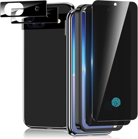 [2+2 Pack] for Google Pixel 8A Privacy Screen Protector and Camera Lens Protector, Anti-Spy, Fingerprint Unlock, Easy Installation, Pixel 8A Screen Protector Tempered Glass in Kuwait