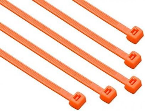 South Main Hardware 848107 4 في 100 حزمة 18 رطل، برتقالي عالي الوضوح، ربطة كابل نايلون قياسية، 100 قطعة in Kuwait