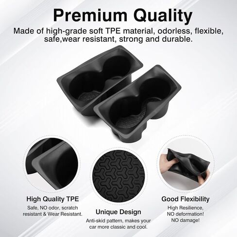 Karltys Front Door Cup Holder for Dodge Ram 1500 2019-2024 Accessories, TPE Foam Car Cup Holder Insert for Ram 1500, Replace #5YK46TX7AC /5YK47TX7AC, Left Right Side Drink Cup Holder (2PCS) in Saudi Arabia