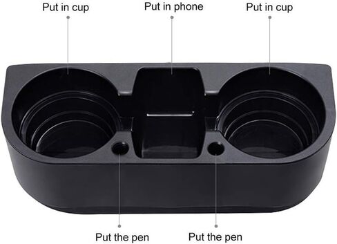 Car Cup Holder Multifunction Drink Bottles Cell Phone Holder Car Seat Gap Cup Storage Pocket Organizer Car Accessories Black in Saudi Arabia