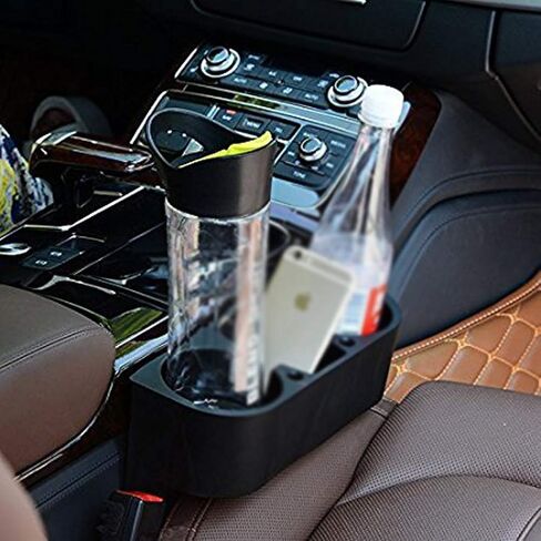 Car Cup Holder Multifunction Drink Bottles Cell Phone Holder Car Seat Gap Cup Storage Pocket Organizer Car Accessories Black in Saudi Arabia