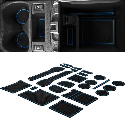 CupHolderHero fits Nissan Rogue Accessories 2014-2020 Premium Custom Interior Non-Slip Anti Dust Cup Holder Inserts, Center Console Liner Mats, Door Pocket Liners 21pc Set (Blue Trim) in Saudi Arabia