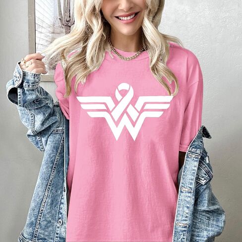 Breast Cancer Shirts for Women Support Squad Pink Ribbon Breast Cancer Awareness Top Short Sleeve Fall Tee Shirts in Saudi Arabia