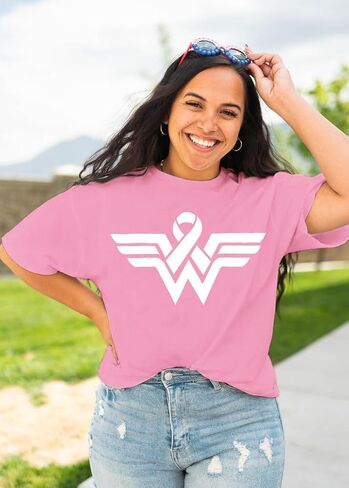 Breast Cancer Shirts for Women Support Squad Pink Ribbon Breast Cancer Awareness Top Short Sleeve Fall Tee Shirts in Saudi Arabia