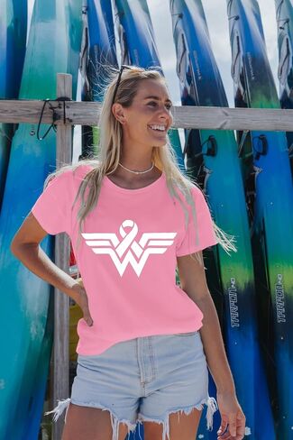 Breast Cancer Shirts for Women Support Squad Pink Ribbon Breast Cancer Awareness Top Short Sleeve Fall Tee Shirts in Saudi Arabia