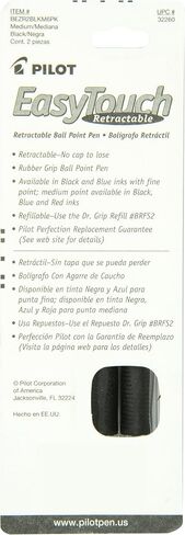 PILOT EasyTouch Refillable & Retractable Ballpoint Pens, Fine Point, Black Ink, Single Pen (32230) in Saudi Arabia