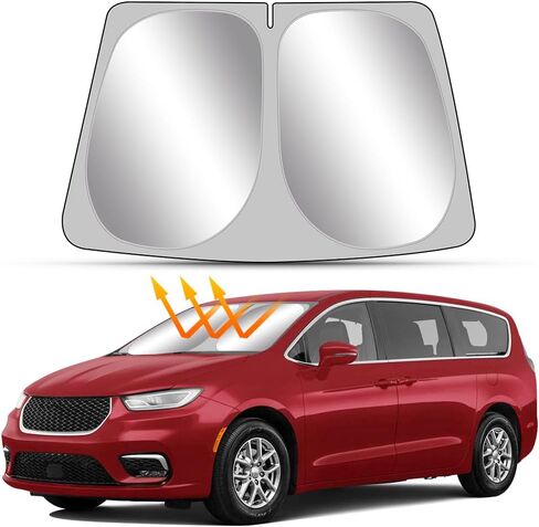 Car Sun Shade for Chrysler Pacifica 2017 2018 2019 2020 2021 2022 2023 2024 Hybrid Auto Interior Accessories Foldable Sunshade Windshield Visor Cooler Protector Front Windows Cover Shield in Saudi Arabia