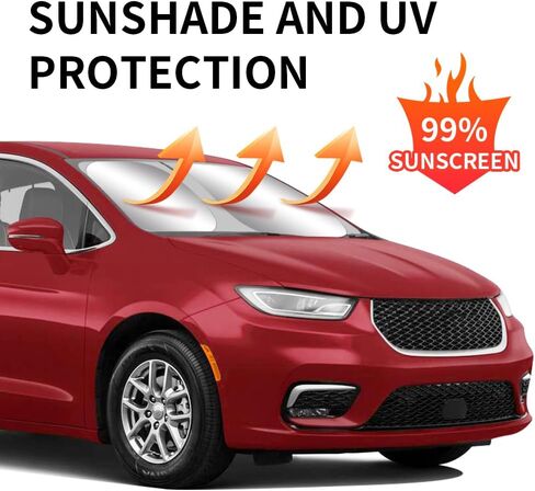 Car Sun Shade for Chrysler Pacifica 2017 2018 2019 2020 2021 2022 2023 2024 Hybrid Auto Interior Accessories Foldable Sunshade Windshield Visor Cooler Protector Front Windows Cover Shield in Saudi Arabia