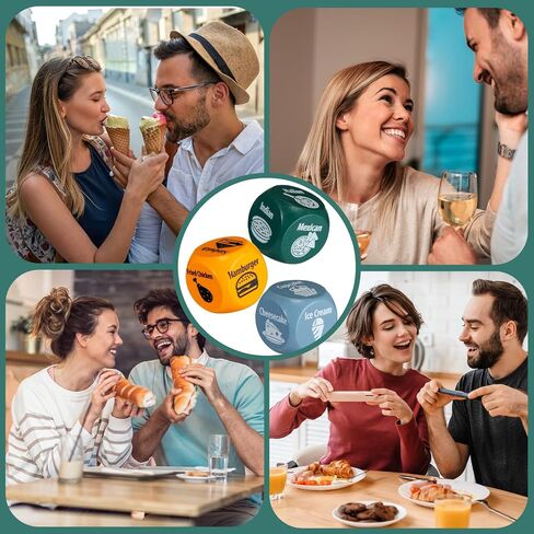 6 Pcs Couples Gifts for Him Her Food Decision Dice Anniversary Date Night Jar Gifts for Couples Dinner Decision Funny Birthday Gifts for Husband Wife Boyfriend Girlfriend Men Women in Saudi Arabia