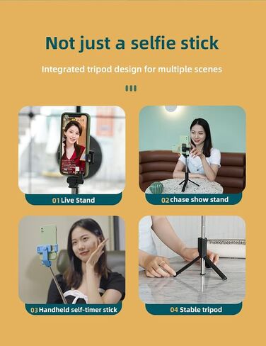 Selfie Stick, 51 inch Extendable and Portable Stable Selfie Stick Tripod with Wireless Remote Shutter Compatible with iPhone Android Smartphone for Video Recording, Photo in Saudi Arabia
