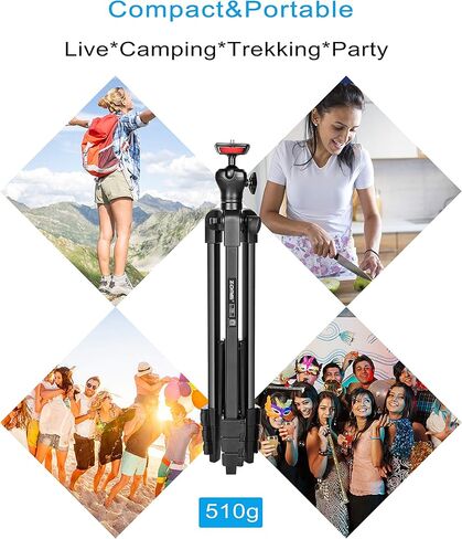 حامل ثلاثي للهاتف الخلوي، حامل ثلاثي من الألومنيوم لعصا سيلفي للسفر مقاس 54 بوصة لهواتف iPhone وAndroid والكاميرا مع مصراع، وحامل للكمبيوتر اللوحي للهاتف المحمول، ورأس كروي وحقيبة حمل in Kuwait