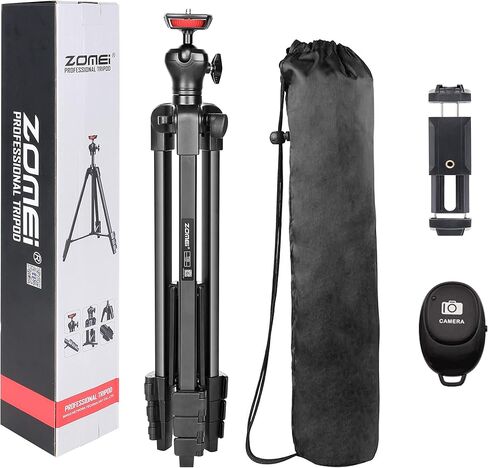 حامل ثلاثي للهاتف الخلوي، حامل ثلاثي من الألومنيوم لعصا سيلفي للسفر مقاس 54 بوصة لهواتف iPhone وAndroid والكاميرا مع مصراع، وحامل للكمبيوتر اللوحي للهاتف المحمول، ورأس كروي وحقيبة حمل in Kuwait