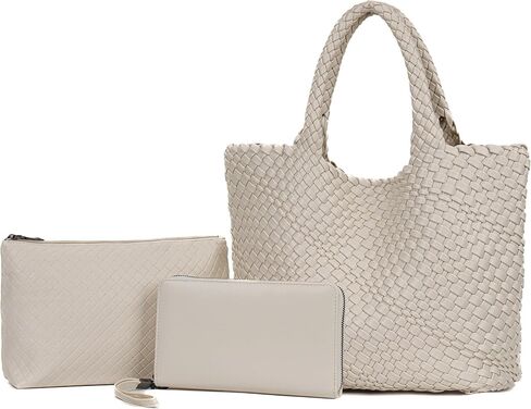 Woven Bag for Women Tote Bag Vegan Leather Woven Large Travel Handbag And Purse Handmade Hobo Shoulder Bag for Women in Saudi Arabia