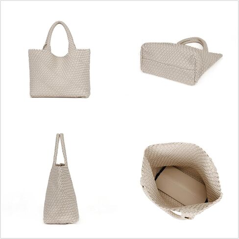 Woven Bag for Women Tote Bag Vegan Leather Woven Large Travel Handbag And Purse Handmade Hobo Shoulder Bag for Women in Saudi Arabia