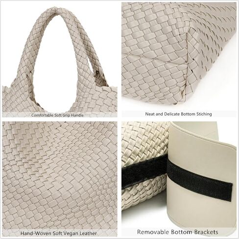 Woven Bag for Women Tote Bag Vegan Leather Woven Large Travel Handbag And Purse Handmade Hobo Shoulder Bag for Women in Saudi Arabia