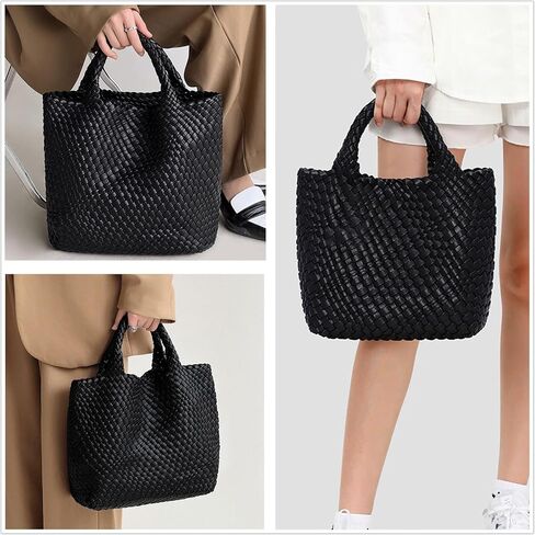 Woven Bag for Women Tote Bag Vegan Leather Woven Large Travel Handbag And Purse Handmade Hobo Shoulder Bag for Women in Saudi Arabia