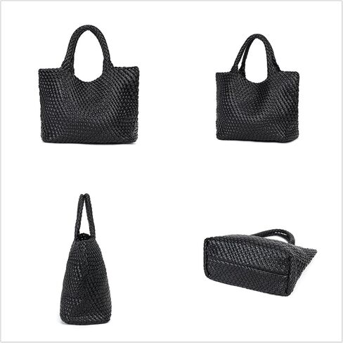Woven Bag for Women Tote Bag Vegan Leather Woven Large Travel Handbag And Purse Handmade Hobo Shoulder Bag for Women in Saudi Arabia