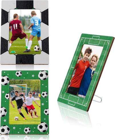 Vicenpal 3 Pcs Sport Picture Frame Sport Themed Wooden Photo Frame Baseball Soccer Tabletop Picture Frame for Home Table Display Party Decorations Birthday Gifts for Men, Athletes, Teams(Baseball) in Saudi Arabia