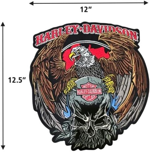 رقعة خلفية حديدية من American Eagle Harley - شعار مطرز كبير لسترات راكبي الدراجات الشخصية" in Kuwait