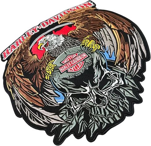 رقعة خلفية حديدية من American Eagle Harley - شعار مطرز كبير لسترات راكبي الدراجات الشخصية" in Kuwait