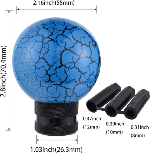 Resin Gear Knob Crack Shift Grip Handle Lever Stick Shifter Head fit Most Manual Automatic Vehicles SUV Cars, Blue in Saudi Arabia