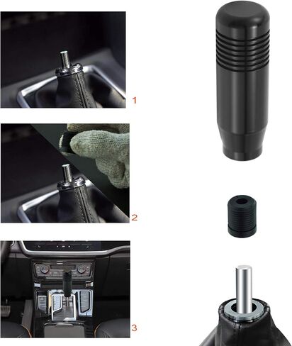 Lunsom Short Weighted Shifter Knob, Aluminum Alloy Shifter Head Lever Shifting Handle Car Gear Stick Knobs with 3 Adapters Fit Most Auto Manual Transmission Vehicle in Saudi Arabia
