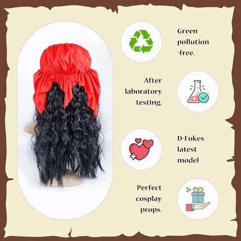 قبعة حفلات القراصنة من D-Fokes، مجموعة إكسسوارات القراصنة المضحكة، ملحقات رقعة العين لحجاب القراصنة المستعار، ملحقات القراصنة للنساء والرجال البالغين، أزياء القراصنة للهالوين، والحفلات التنكرية، والحفلات التنكرية in Kuwait