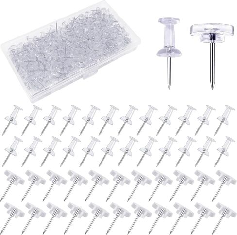 120PCS Clear Plastic Thumb Tacks Flat with Classic Heads, Steel Point Great for Cork Board, Wall Hangings, Bulletin, Office Decor in Saudi Arabia
