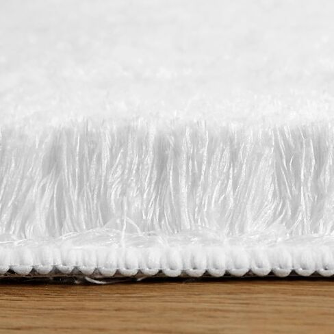 Lahome White Fluffy Fuzzy Rug 5x7 Area Rugs for Living Room, Faux Fur Rug for Nursery Kids with Rubber Backing, Washable Ultra Soft Non-Shedding Plush Shag Carpet for Girls Bedroom in Saudi Arabia