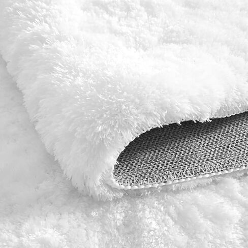Lahome White Fluffy Fuzzy Rug 5x7 Area Rugs for Living Room, Faux Fur Rug for Nursery Kids with Rubber Backing, Washable Ultra Soft Non-Shedding Plush Shag Carpet for Girls Bedroom in Saudi Arabia