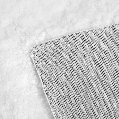 Lahome White Fluffy Fuzzy Rug 5x7 Area Rugs for Living Room, Faux Fur Rug for Nursery Kids with Rubber Backing, Washable Ultra Soft Non-Shedding Plush Shag Carpet for Girls Bedroom in Saudi Arabia