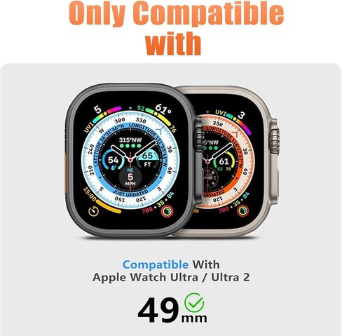 Adorve 2 Pack واقي شاشة لـ Apple Watch Ultra 2 / Ultra 49mm، طبقة من الزجاج المقوى 9H مع مجموعة تثبيت المحاذاة التلقائية لـ iWatch Ultra، مضادة للخدش، عالية الوضوح، حساسة للمس in Kuwait