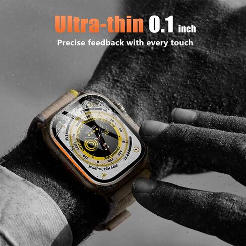Adorve 2 Pack واقي شاشة لـ Apple Watch Ultra 2 / Ultra 49mm، طبقة من الزجاج المقوى 9H مع مجموعة تثبيت المحاذاة التلقائية لـ iWatch Ultra، مضادة للخدش، عالية الوضوح، حساسة للمس in Kuwait