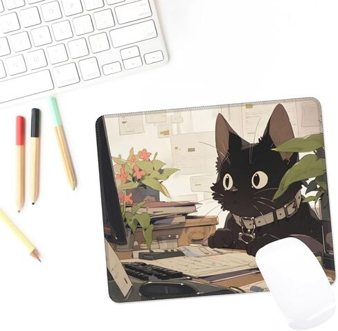 لوحة ماوس مضحكة على شكل قطة سوداء لطيفة وسادات ماوس صغيرة لطيفة للمكتب والكمبيوتر ولوحة ماوس للكمبيوتر المحمول وماوس لاسلكي ولوحة ماوس مربعة الشكل، قطة عمل in Kuwait