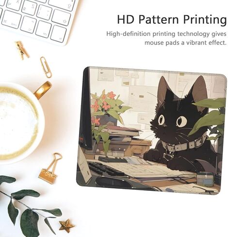 لوحة ماوس مضحكة على شكل قطة سوداء لطيفة وسادات ماوس صغيرة لطيفة للمكتب والكمبيوتر ولوحة ماوس للكمبيوتر المحمول وماوس لاسلكي ولوحة ماوس مربعة الشكل، قطة عمل in Kuwait