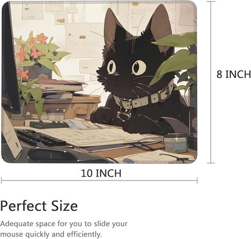 لوحة ماوس مضحكة على شكل قطة سوداء لطيفة وسادات ماوس صغيرة لطيفة للمكتب والكمبيوتر ولوحة ماوس للكمبيوتر المحمول وماوس لاسلكي ولوحة ماوس مربعة الشكل، قطة عمل in Kuwait