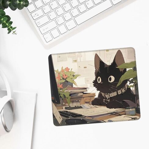 لوحة ماوس مضحكة على شكل قطة سوداء لطيفة وسادات ماوس صغيرة لطيفة للمكتب والكمبيوتر ولوحة ماوس للكمبيوتر المحمول وماوس لاسلكي ولوحة ماوس مربعة الشكل، قطة عمل in Kuwait