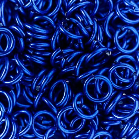Weave Got Maille Cobalt مقاس 18 مقاس 7 مم حلقات قفز من الألومنيوم المؤكسد - 1 أونصة in Kuwait