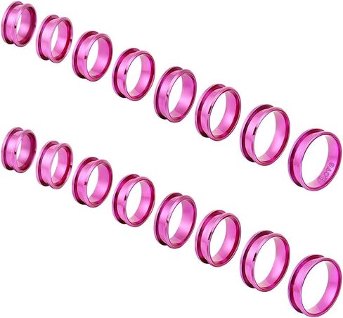 UNICRAFTALE Violet Red Blank Core Ring 8 Sizes Stainless Steel Grooved Finger Rings Round Blank Ring for Resin Inlay Ring Handmade Ring Wedding Ring Jewelry Making Gift in Saudi Arabia