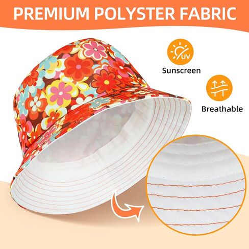 Bucket Hat Unisex Print Cute Fashion Fisherman Hats Outdoor Summer Beach Sun Hats for Men Women in Saudi Arabia