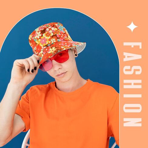 Bucket Hat Unisex Print Cute Fashion Fisherman Hats Outdoor Summer Beach Sun Hats for Men Women in Saudi Arabia