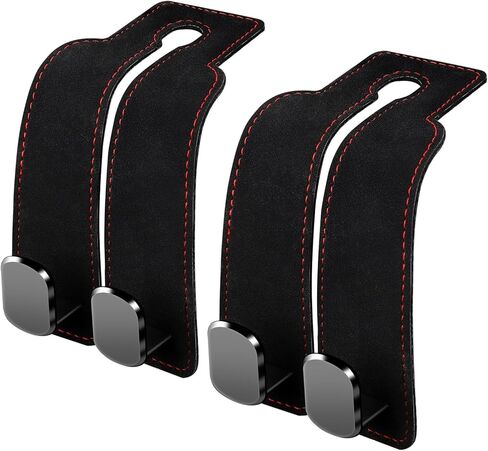 2PCS Car Seat Hooks for Headrest, Leather Car Seat Headrest Double Hook, Purse Hook for car,Car Back Seat Headrest Hooks for Handbags,Bags,car Hooks, Holder Car Organization Accessories in Saudi Arabia
